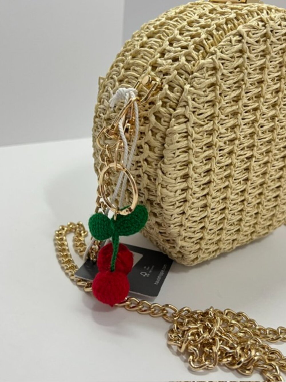 Haute Hippie Straw Crossbody with Gold-toned Chain Strap - Picture 4 of 9